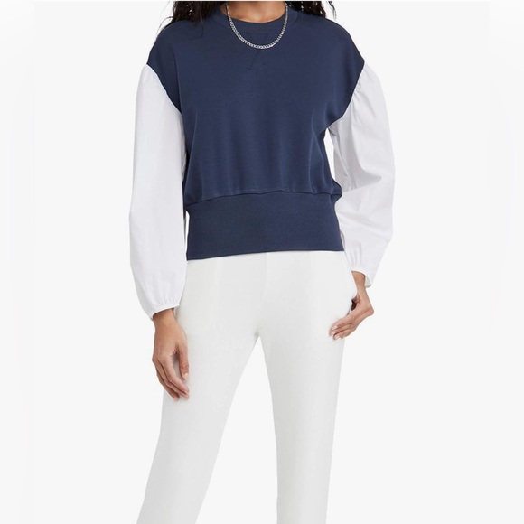 Cinq à Sept Black and White Puff Sleeve Sweatshirt - Picture 6 of 6